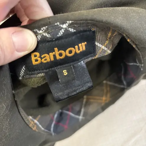 Barbour Waxed Cotton Hat Small Green Waterproof Country Classic Fleece Lined