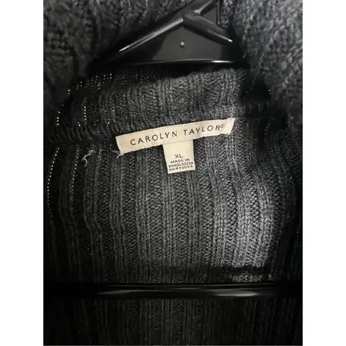 Carolyn Taylor Dark Grey Button Up Long Cardigan With Belt