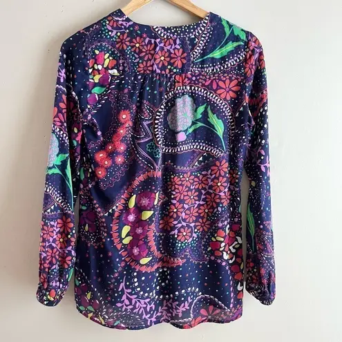 Lilly Pulitzer  Garden Menagerie Providence Top‎ Blouse Purple Red Florals, XS