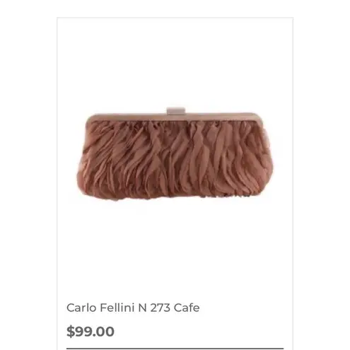 Rare Nite Bags by Carlo Fellini Elegant Grey Ruffled Clutch Evening Cocktail Gray