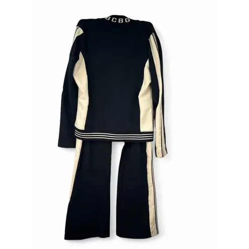 BCBG Max Azria Top Pant Track Suit 2 Piece Set Wide Leg Jacket Women's M - Image 2