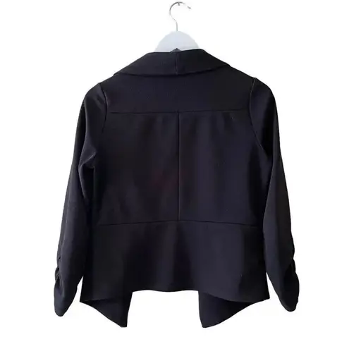 Black Asymmetric Blazer Solid Color Casual Thin Coat Suit Jacket SZ M #1592 Size M