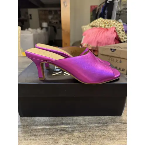 Naturalizer Stacy Orchard Glow Purple Kitten Heeled Slide Sandal Size 8.5M
