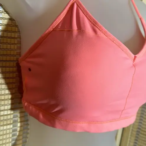Lorna Jane Active Sammy Racerback Sports Bra Apricot Peach Pink Medium?