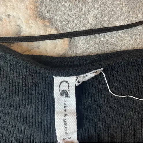 Cable & Gauge Black Asymmetrical 3/4 Sleeve Dress