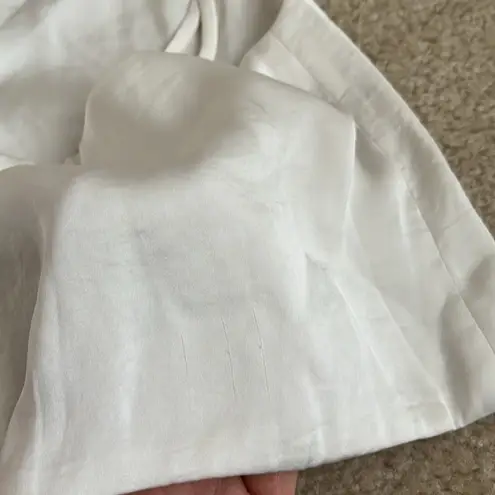 Aritzia Wilfred Cream White Satin Crop Tank Top Adjustable Front Scrunch Tie XS