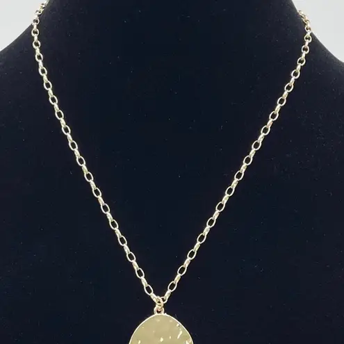 New Directions Gold Disc Drop Necklace Statement Minimalist Fashion Geometric Purple