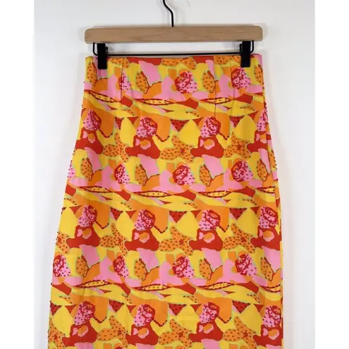 Show Me Your Mumu  Womens Skirt Yellow Rumba Maxi Havana Beaded Sequins Small