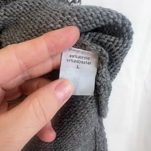 Keren Hart Knit Turtleneck Fair Isle Sweater Nordic Ski Timeless Size Large Gray - Image 8