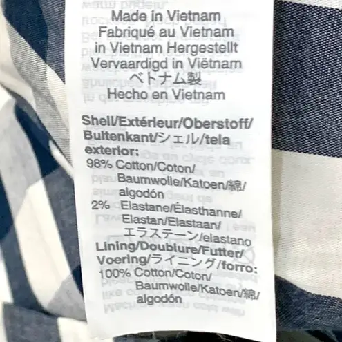 J.Crew Blue White Buffalo Gingham Check Midi Dress Size S Nautical Resort Rush