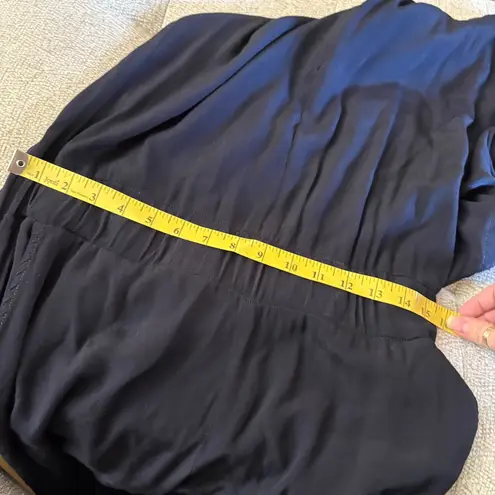 MONROW Crepe Jumpsuit in Neptune Sleeveless Front Zip Size Medium