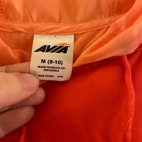 Avia Women’s Orange Colorblock Sleeveless Windbreaker, Medium