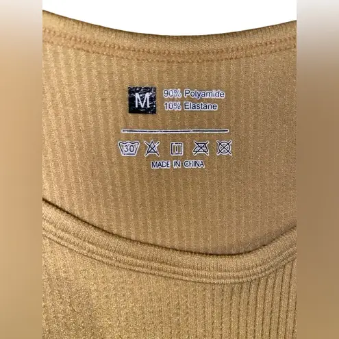 tan ribbed athletic cropped tank top Size M