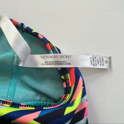 VSX Sport Victoria's Secret Racerback Sports Bra Multicolored Geometric L Black Size L