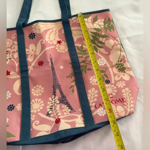 Lancome Paris Atelier Ize Large Tote Bag Pink Canvas Eiffel Tower Pop Floral