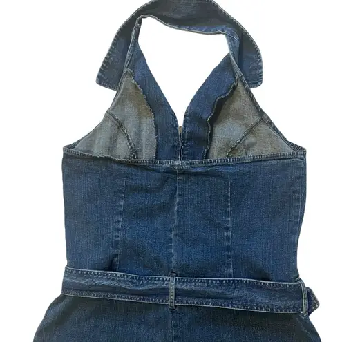 Forenza Vintage 90’s Forenze Halter Neck Denim Shorts Romper, Sz 16