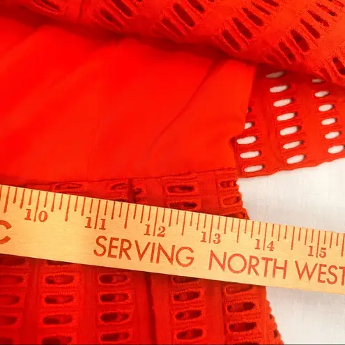 Saylor x Revolve Womens Strapless Midi Dress Sz S Orange Eyelet Party Wedding