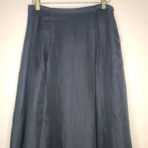 Ralph Lauren Vintage 90s Ralph‎ Lauren Blue Label Maxi Skirt Sz 8 Black 100% Silk Full A-line