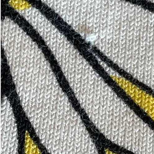 Cable & Gauge Vintage Silk Yellow Floral Cardigan Sweater Large