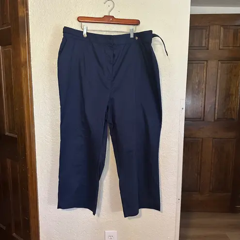 Skies Are Blue Navy Blue Cropped Wide Leg Pants 174470DL Curvy Size 2X NWT