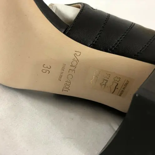 Racine Carree Womens Block Heels Leather Lace Up Fringe Strappy Black 36 US 6