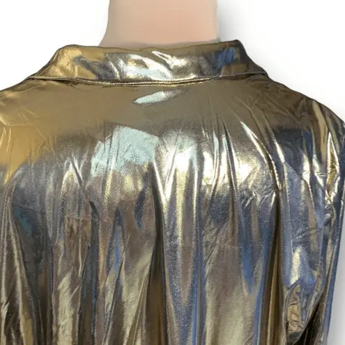 Vintage Venezia Jeans Top Gold Metallic Button