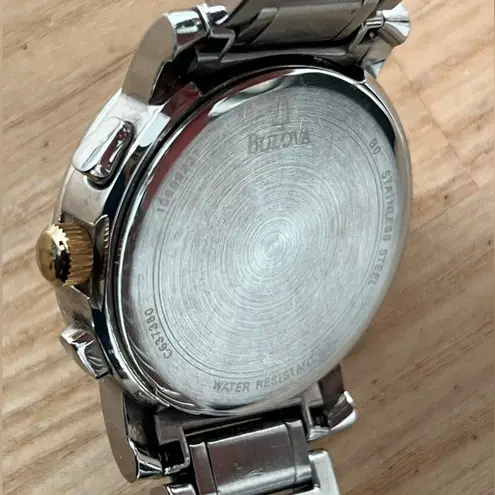 Bulova Chronograph Diamond Ladies Watch Pearl Dial Two-Tone Bracelet Case