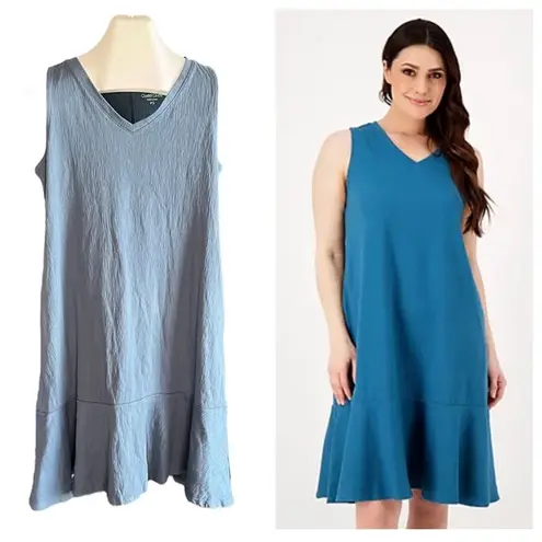 Cuddl Duds Petite Crinkle Jersey Tank Dress w/ Flounce Hem