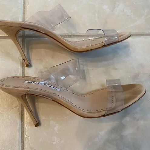 Manolo Blahnik "Scolto" suede sandal PVC slide 8/39