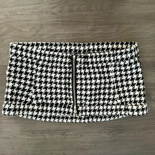 Walter Baker Houndstooth Bandeau Cropped Top black white size M NWT $118