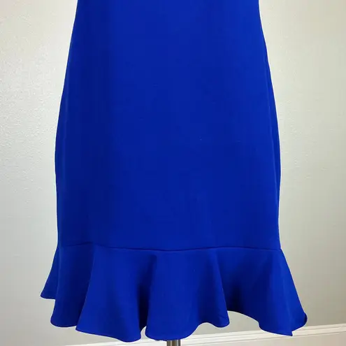 Aidan Mattox One Shoulder Mini Sheath Cocktail Dress Blue Size 10 Sleeveless