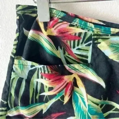 Catalina M Womens Black Tropical Print Shorts Light Weight Swim Beach Cruise