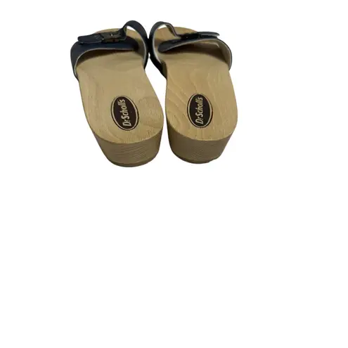 VTG Dr Scholls Sandals Original Wooden Exercise Clog Navy Made in Italy 8 US NEW Blue