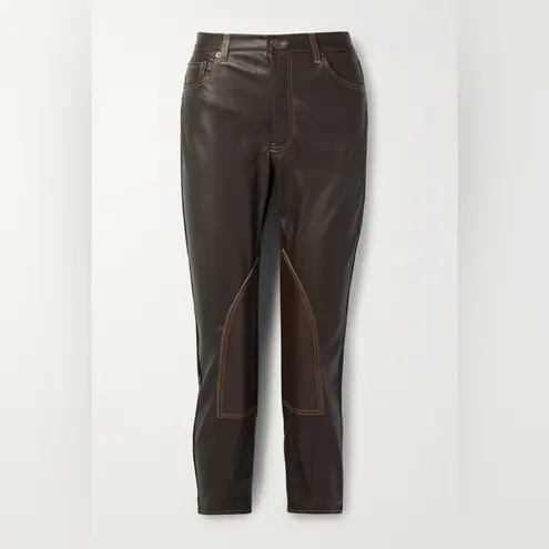 STILL HERE Tate Paneled Faux Leather Straight