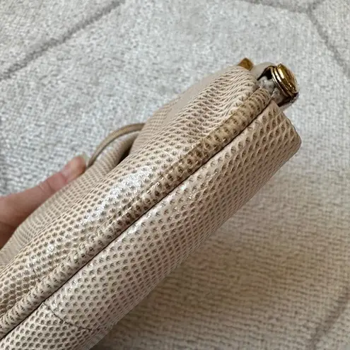 Susan Gail Vintage Cream/Tan Snakeskin Crossbody Purse