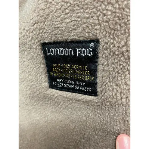 London Fog trench zip out sherpa lining tan