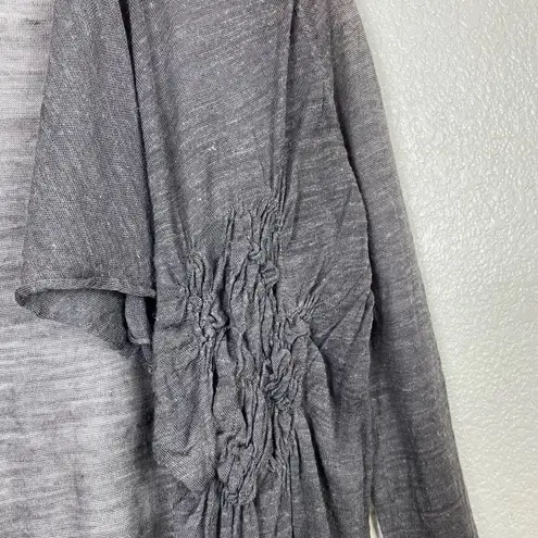 margaret o'leary Margaret O’Leary Grey Scrunched Lightweight Cardigan Sweater