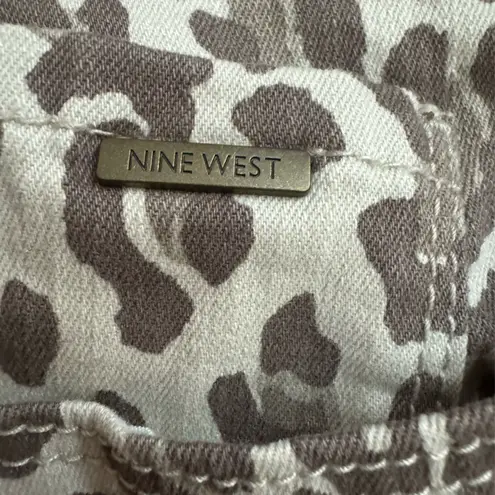 Nine West  Grammercy Skinny Ankle 5 Pocket Leopard Crop Jeans Size 14