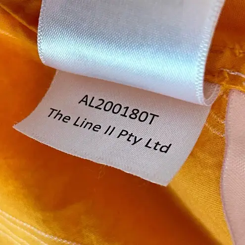 Acler Wyatt Blouse Orange White Stripe Wrap Puff Sleeve Tie Size 2