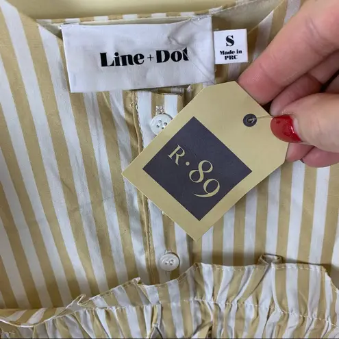 Line and Dot Ryline Poplin Sundress Small Beige White Stripe NWT