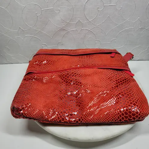 Bags by Pinky Red Patent leather Snakeskin Reptile Convertible Shoulder Bag
