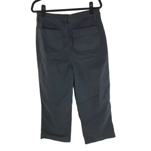 Quince Womens Organic Stretch Cotton Twill Wide-Leg Crop Pant Black 25