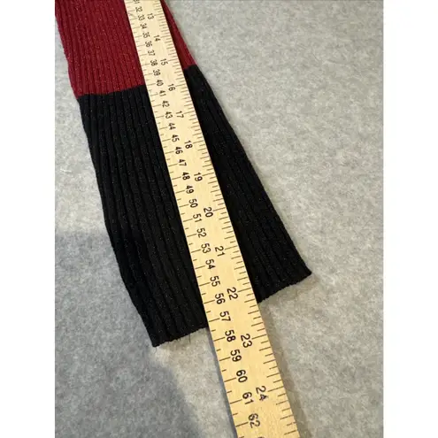 Vintage Y2K Lauren Michelle Cardigan Sweater Womens M Red Black Faux Fur Sparkle Size M