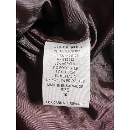 Koret Women's Multicolor Square Design Blazer Black Size 10