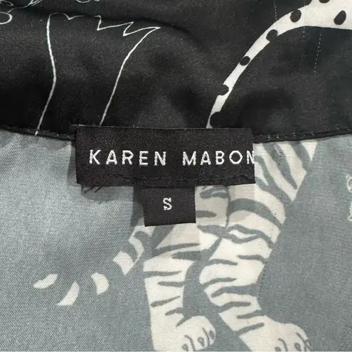 Anthropologie Karen Mabon Animal Pajama Short Sleeve Pajama Top Women’s Small Black