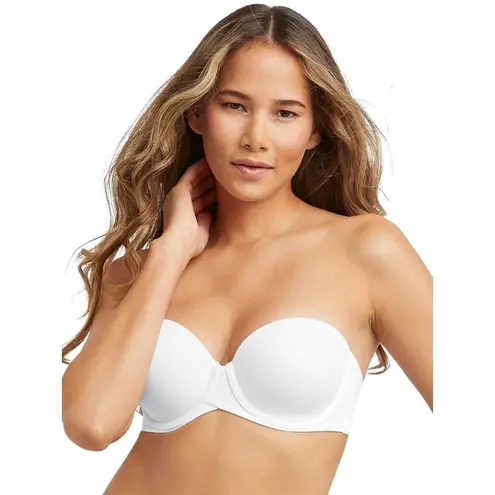 Maidenform 36D Bra Stay Put Strapless Convertible Push Up Underwire White NEW