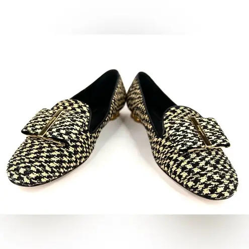 Salvatore Ferragamo Sarno Bow Embellished Raffia Low Heel Loafers US 5 - EU 35.5