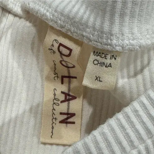 Anthropologie Dolan Sheer Puff Sleeve Ribbed Blouse Top Women’s XL White