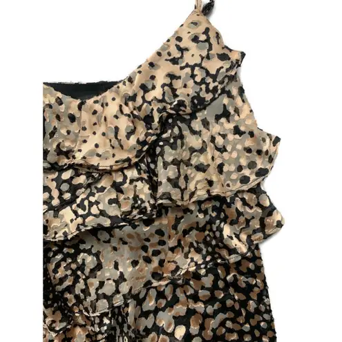 Rachel Zoe  Kylie Asymmetrical Ruffle Cheetah Tank