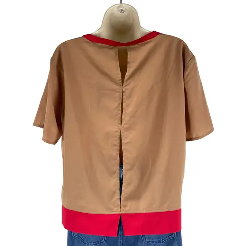W118 By Walter Baker Walter Baker Leilani Short Sleeve Boxy Top Camel Red Size S - Image 7